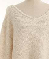 【予約　12/29発送】バックビックリボンゆるニットトップス