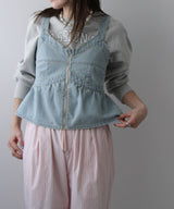 デニムペプラムキャミビスチェ