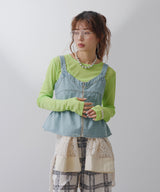 デニムペプラムキャミビスチェ