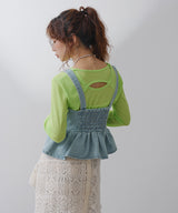 デニムペプラムキャミビスチェ