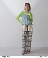 デニムペプラムキャミビスチェ