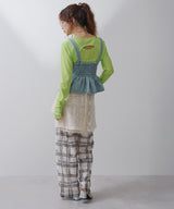 デニムペプラムキャミビスチェ