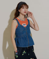 デニムペプラムキャミビスチェ