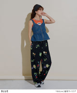 デニムペプラムキャミビスチェ