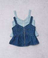 デニムペプラムキャミビスチェ