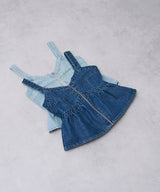 デニムペプラムキャミビスチェ