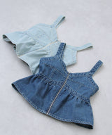 デニムペプラムキャミビスチェ