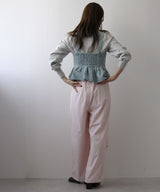 デニムペプラムキャミビスチェ