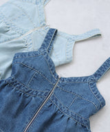 デニムペプラムキャミビスチェ