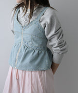 デニムペプラムキャミビスチェ