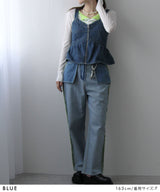 デニムペプラムキャミビスチェ