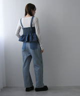 デニムペプラムキャミビスチェ