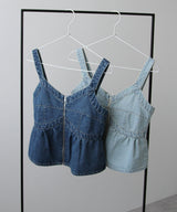 デニムペプラムキャミビスチェ