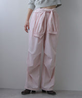 ストライプウエスト巻きジョガーパンツ