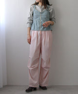 ストライプウエスト巻きジョガーパンツ