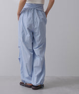 ストライプウエスト巻きジョガーパンツ