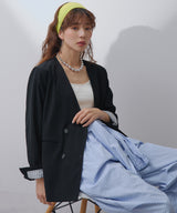 ストライプウエスト巻きジョガーパンツ