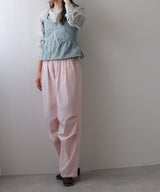 ストライプウエスト巻きジョガーパンツ