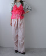 ストライプウエスト巻きジョガーパンツ