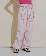 ストライプウエスト巻きジョガーパンツ