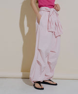 ストライプウエスト巻きジョガーパンツ