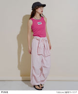 ストライプウエスト巻きジョガーパンツ