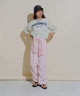 ストライプウエスト巻きジョガーパンツ