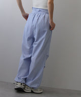 ストライプウエスト巻きジョガーパンツ