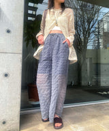 【予約　4/10発送】チェック柄シアー接触冷感イージーパンツ【SD】