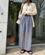 【予約　4/10発送】チェック柄シアー接触冷感イージーパンツ【SD】