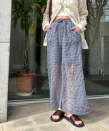 【予約　4/10発送】チェック柄シアー接触冷感イージーパンツ【SD】