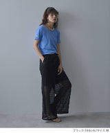 チェック柄シアー接触冷感イージーパンツ