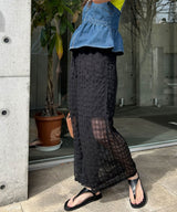 【予約　4/10発送】チェック柄シアー接触冷感イージーパンツ【SD】