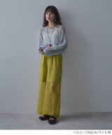 チェック柄シアー接触冷感イージーパンツ