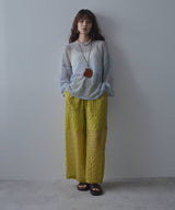 チェック柄シアー接触冷感イージーパンツ