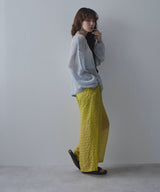 チェック柄シアー接触冷感イージーパンツ