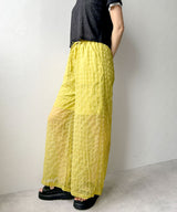 【予約　4/10発送】チェック柄シアー接触冷感イージーパンツ【SD】