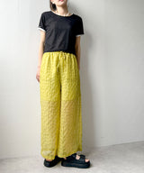 【予約　4/10発送】チェック柄シアー接触冷感イージーパンツ【SD】