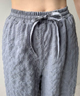 【予約　4/10発送】チェック柄シアー接触冷感イージーパンツ【SD】