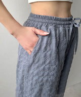 【予約　4/10発送】チェック柄シアー接触冷感イージーパンツ【SD】