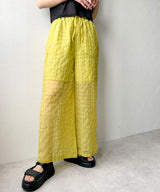 【予約　4/10発送】チェック柄シアー接触冷感イージーパンツ【SD】