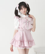 ハートバックルベルトリボンキラキラセットアップ