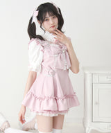 ハートバックルベルトリボンキラキラセットアップ