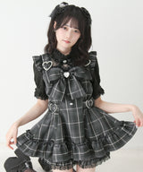 ハートバックルベルトリボンキラキラセットアップ