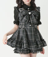 ハートバックルベルトリボンキラキラセットアップ