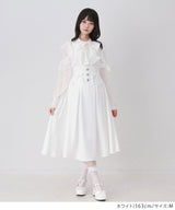 レースボウタイフリルパールブラウス