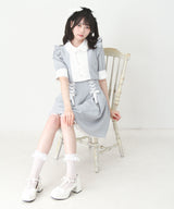 セットアップ風ボウタイリボンワンピース