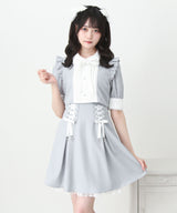 セットアップ風ボウタイリボンワンピース