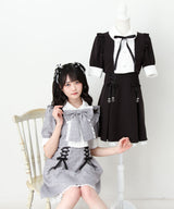 セットアップ風ボウタイリボンワンピース