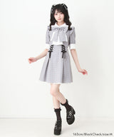 セットアップ風ボウタイリボンワンピース